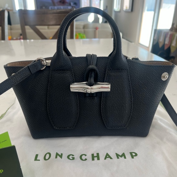 Longchamp Le Roseau Black leather Mini Bag - Picture 2 of 5